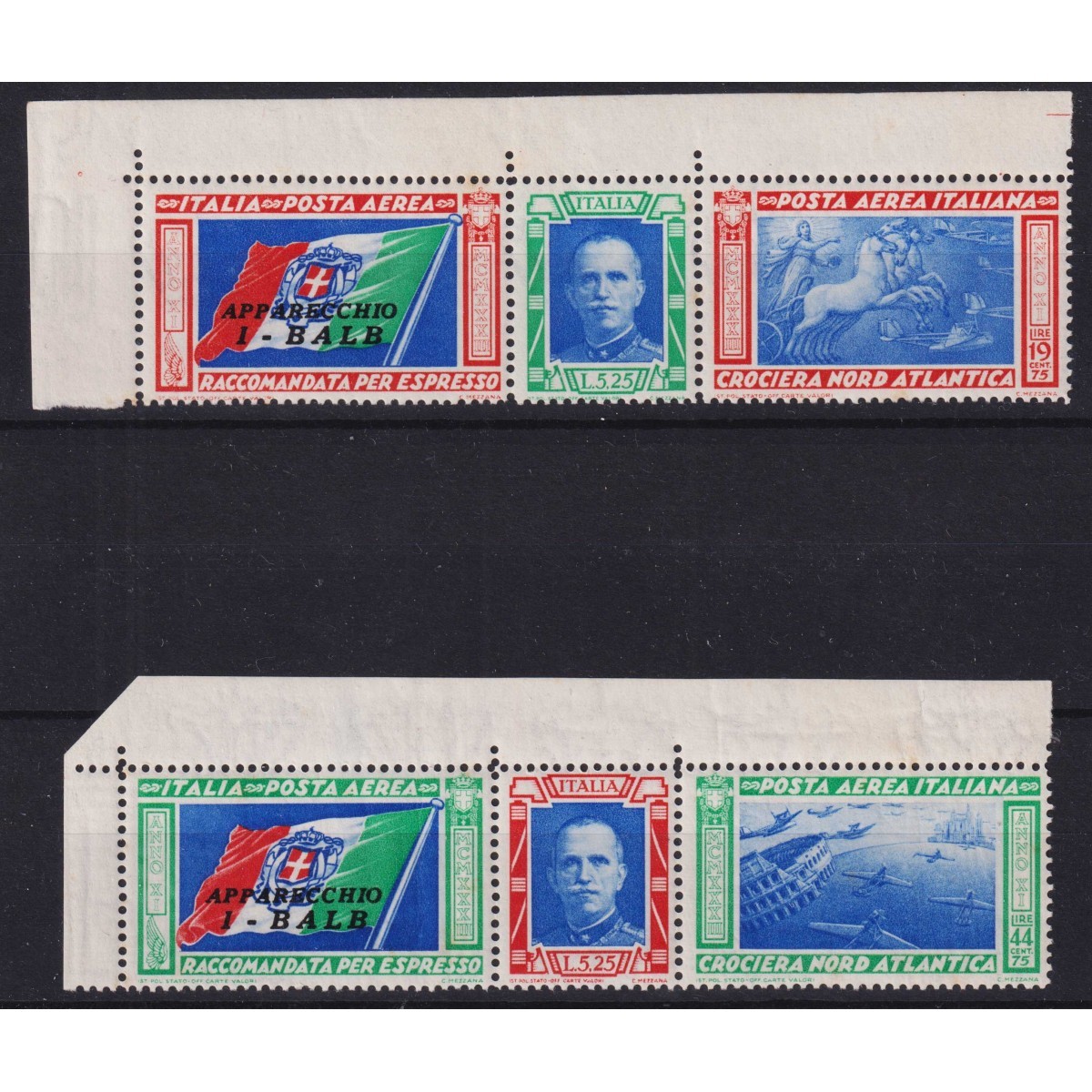 REGNO 1933 P/A TRITTICI CROCIERA NORD ATLANTICA I – BALB G.I MNH** ... REGNO 1933 P/A TRITTICI CROCIERA NORD ATLANTICA I – BALB G.I MNH** ...