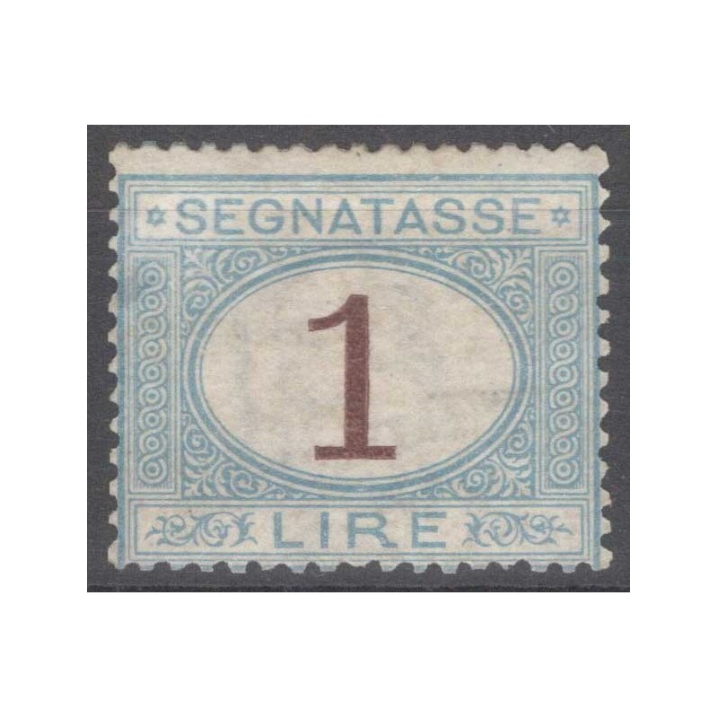 REGNO D'ITALIA 1870-74 SEGNATASSE 1 LIRA N.11 G.O MLH* CERT.  | Fil...