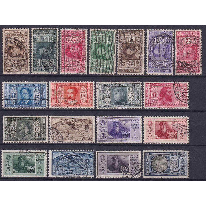 REGNO D'ITALIA 1932 DANTE ALIGHIERI 19 V. USATI ALCUNI ANNULLI ORIG...
