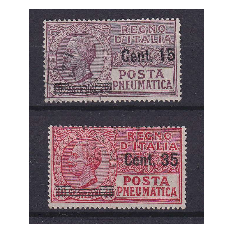REGNO D'ITALIA 1927 POSTA PNEUMATICA 2 VALORI N.10-11 USATI  | Fila...