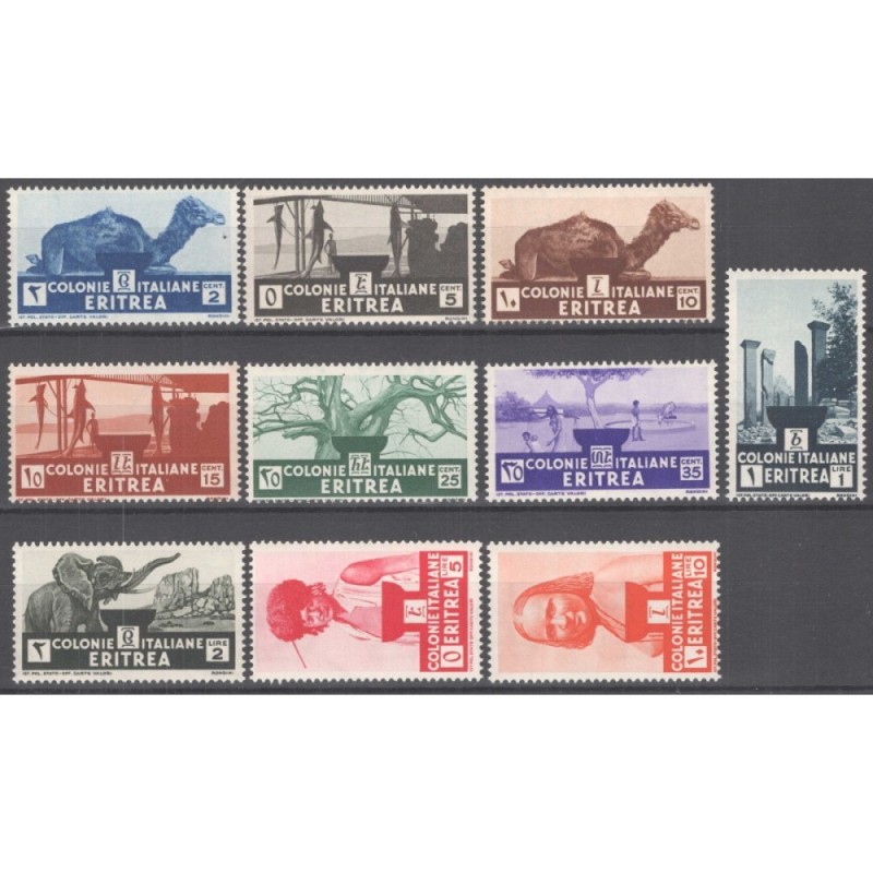 COLONIE ERITREA 1933 SOGGETTI AFRICANI 10 V. G.I MNH**  | Filatelia...