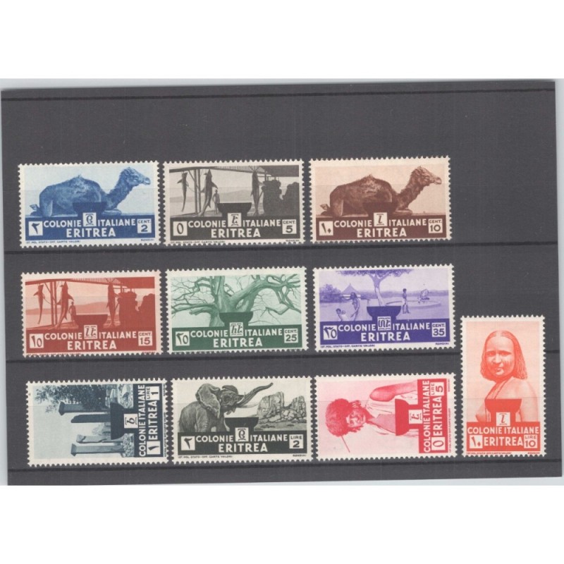 COLONIE ERITREA 1933 SOGGETTI AFRICANI 10 V. G.I MNH**  | Filatelia...