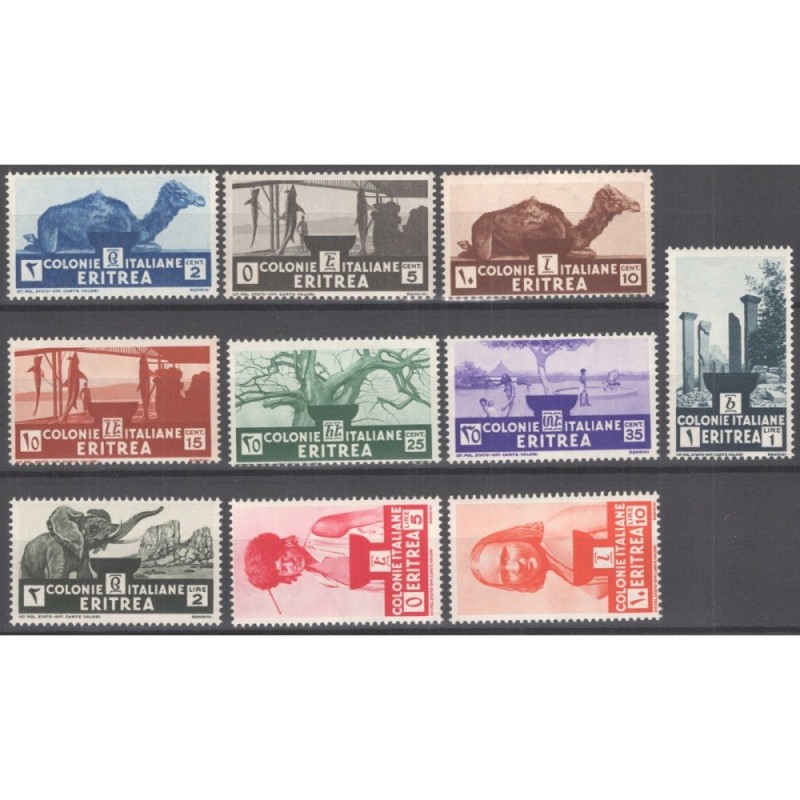 COLONIE ERITREA 1933 SOGGETTI AFRICANI 10 V. G.I MNH**  | Filatelia...