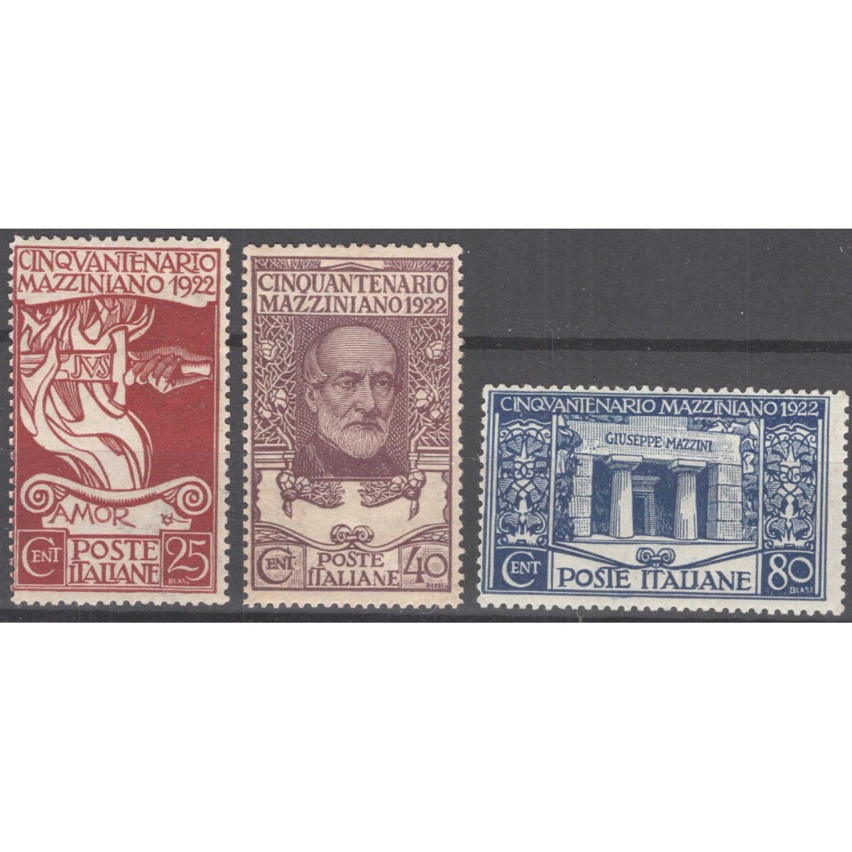 REGNO D'ITALIA 1922 MAZZINI 3 V. G.I MNH**  | Filatelia Meloni REGNO D'ITALIA 1922 MAZZINI 3 V. G.I MNH**  | Filatelia Meloni