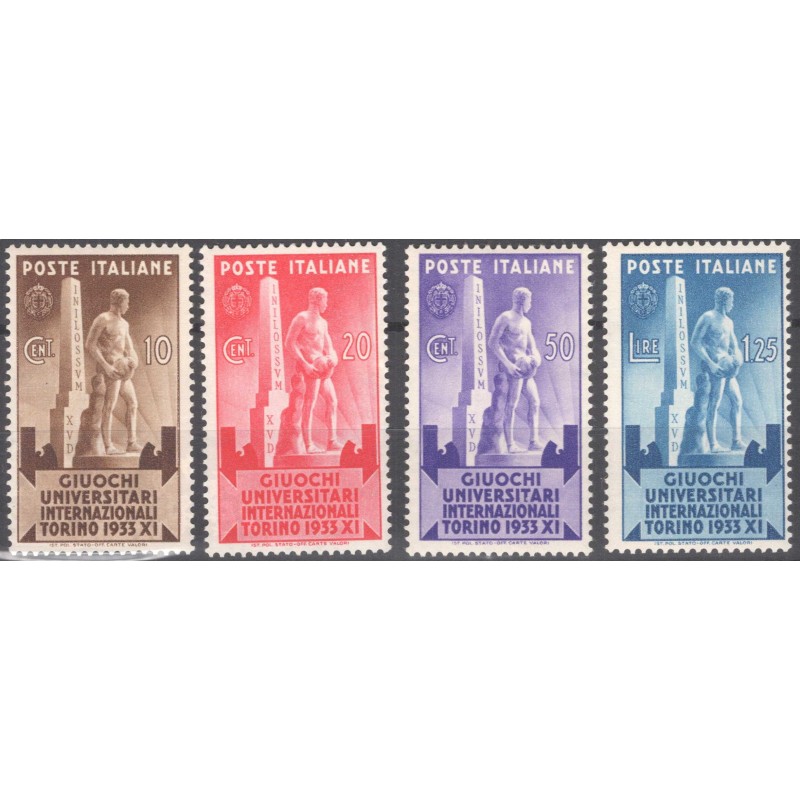 REGNO D'ITALIA 1933 GIUOCHI UNIVERSITARI 4 V. G.I MNH**  | Filateli...