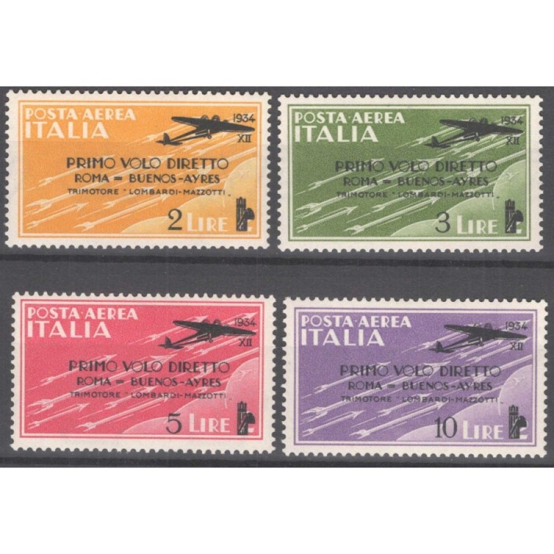 REGNO D'ITALIA 1934 POSTA AEREA VOLO ROMA MOGADISCIO 4 V. G.I MNH**...