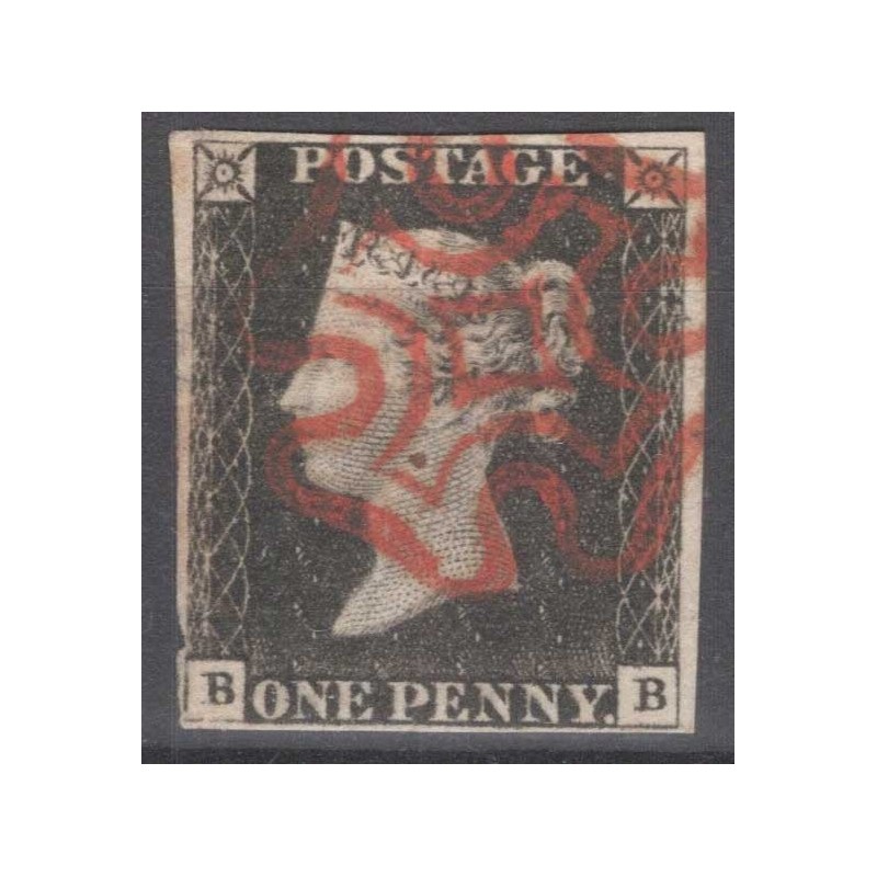 GRAN BRETAGNA 1840 1 PENNY NERO BLACK N.1 US. CERT.  | Filatelia Me...