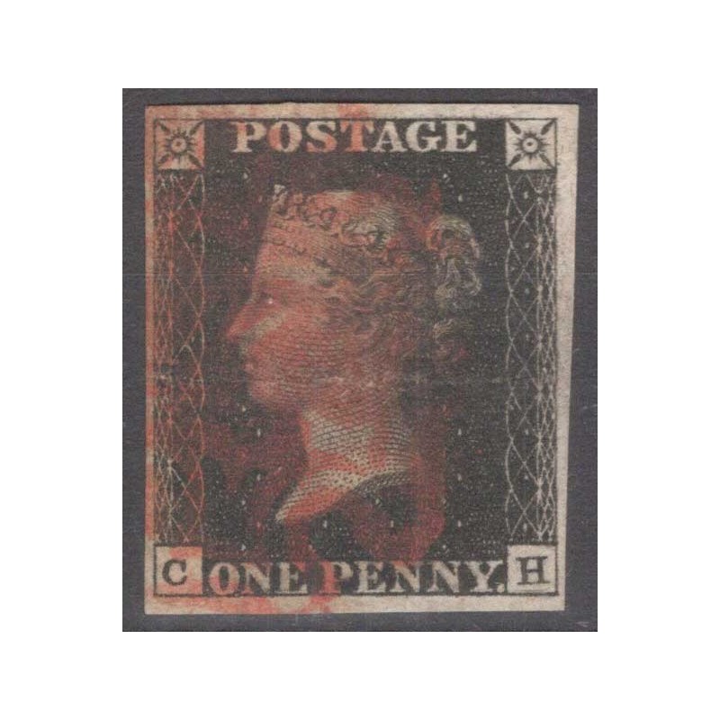 GRAN BRETAGNA 1840 1 PENNY NERO BLACK N.1 US. CERT.  | Filatelia Me...