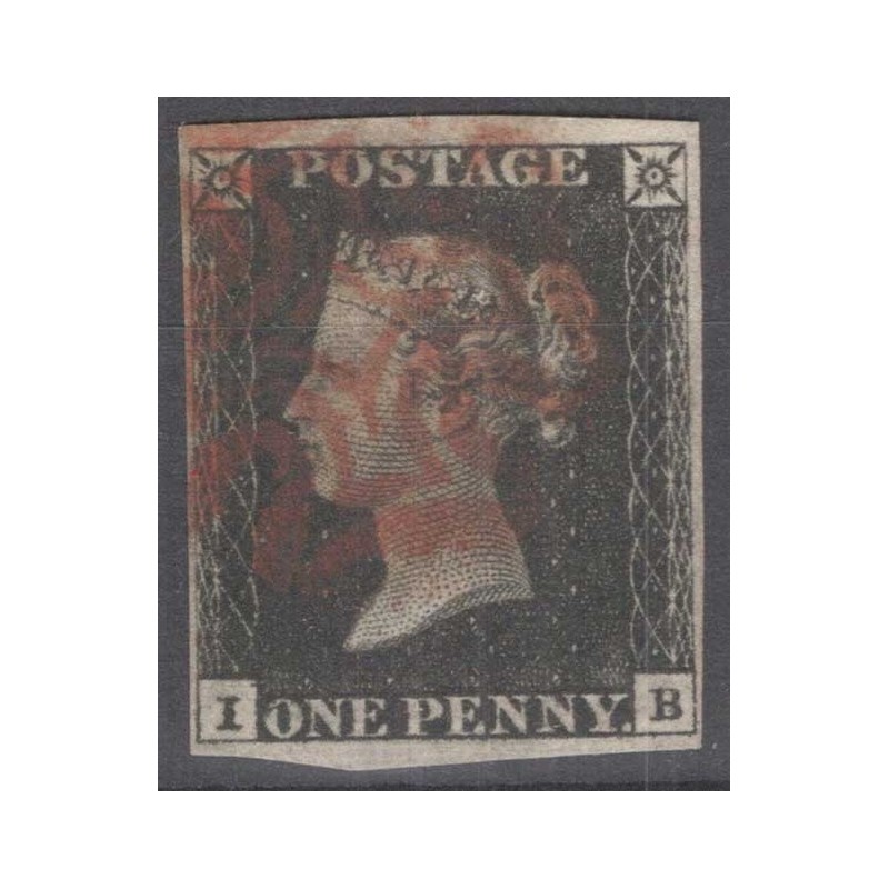 GRAN BRETAGNA 1840 1 PENNY NERO BLACK N.1 US. MARGINATO CERT.  | Fi...