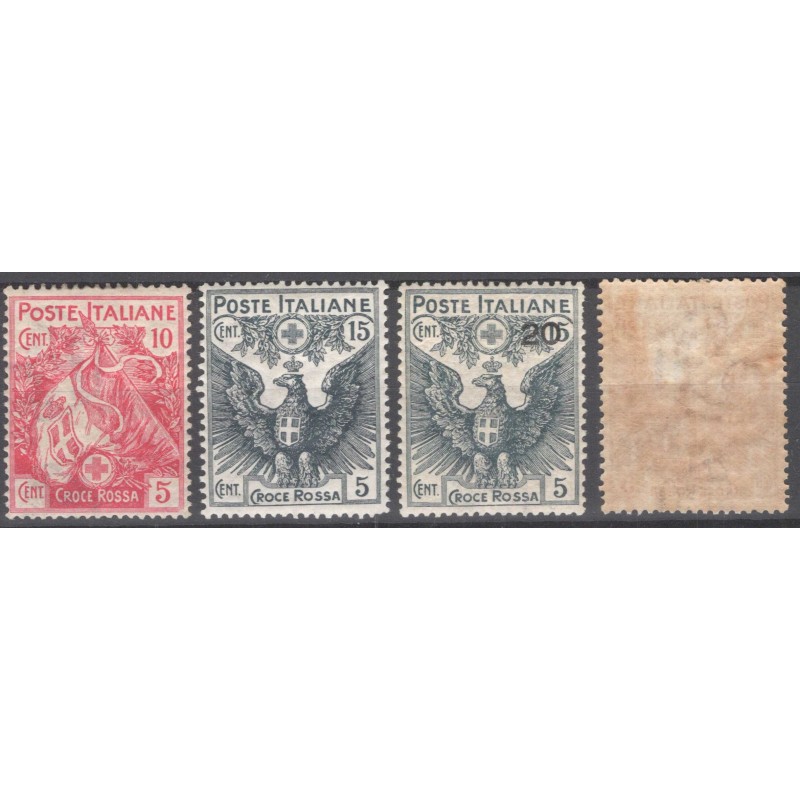 REGNO D'ITALIA 1915-16 PRO CROCE ROSSA 4 V. G.I MNH**  | Filatelia ...
