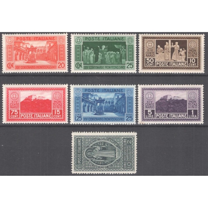 REGNO D'ITALIA 1930 MONTECASSINO 7 V. G.I MNH**  | Filatelia Meloni