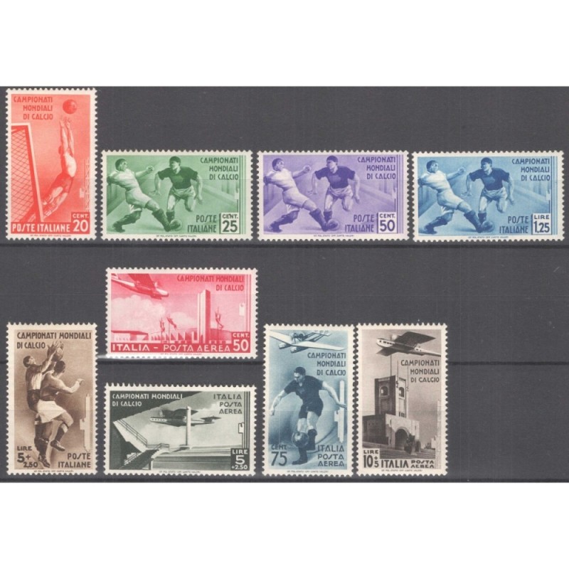 REGNO D'ITALIA 1934 CAMPIONATI MONDIALI DI CALCIO 9 V. G.I MNH** CE...