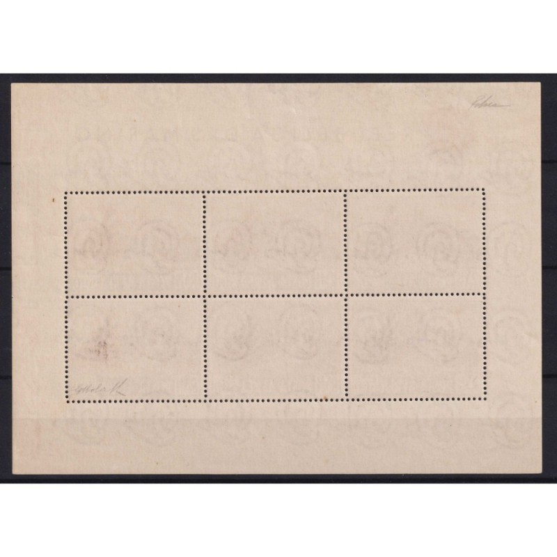 SAN MARINO 1951 FOGLIETTO VEDUTA 500 LIRE N.12 G.I MNH** CERT.  | F...