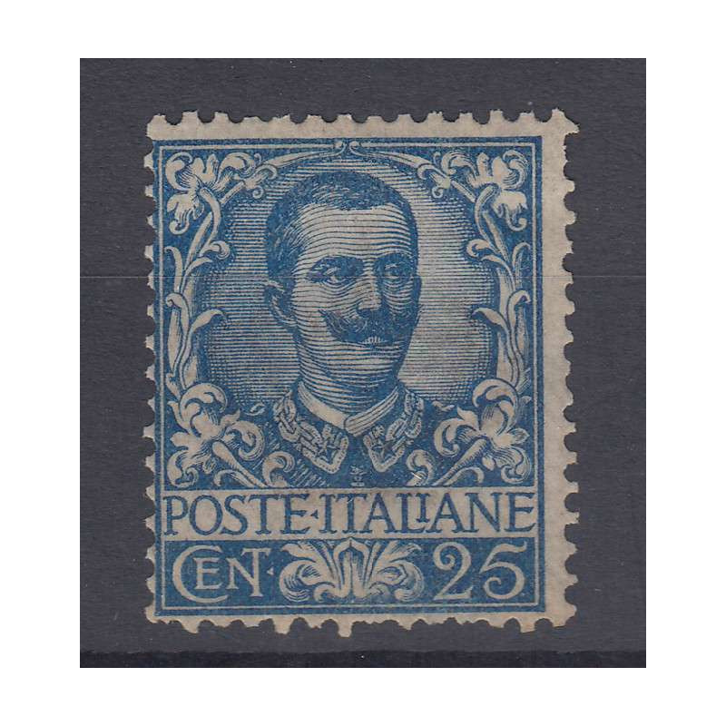 REGNO D'ITALIA 1901 FLOREALE 25 CENTESIMI N.73 G.O MLH*  | Filateli...