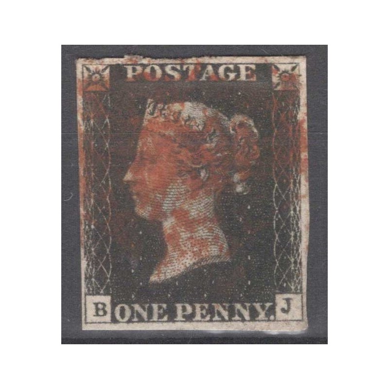 GRAN BRETAGNA 1840 1 PENNY NERO BLACK N.1 US. MARGINATO CERT.  | Fi...