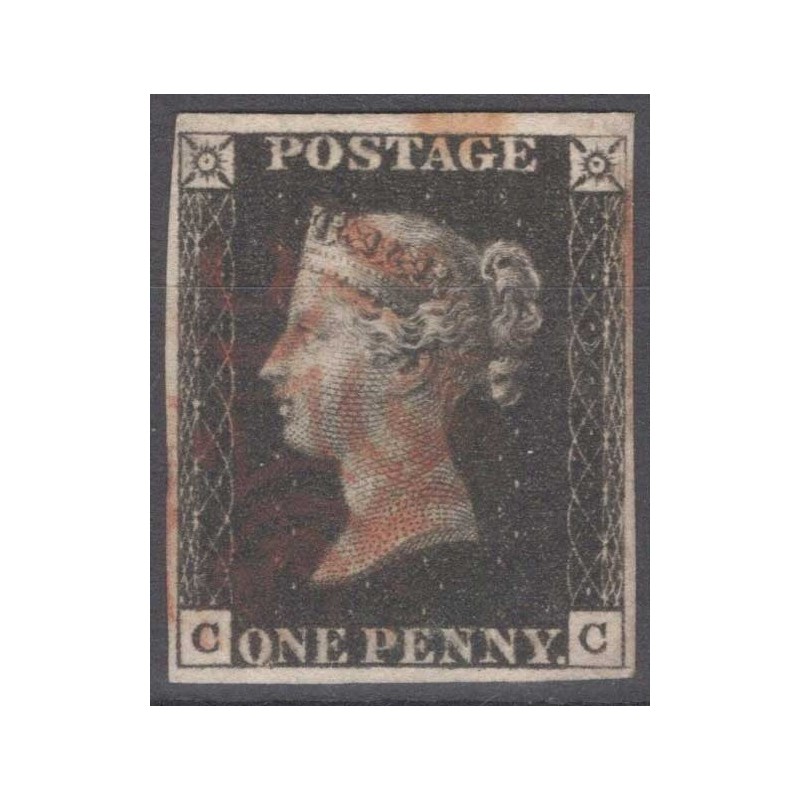 GRAN BRETAGNA 1840 1 PENNY NERO BLACK N.1 US. MARGINATO CERT.  | Fi...