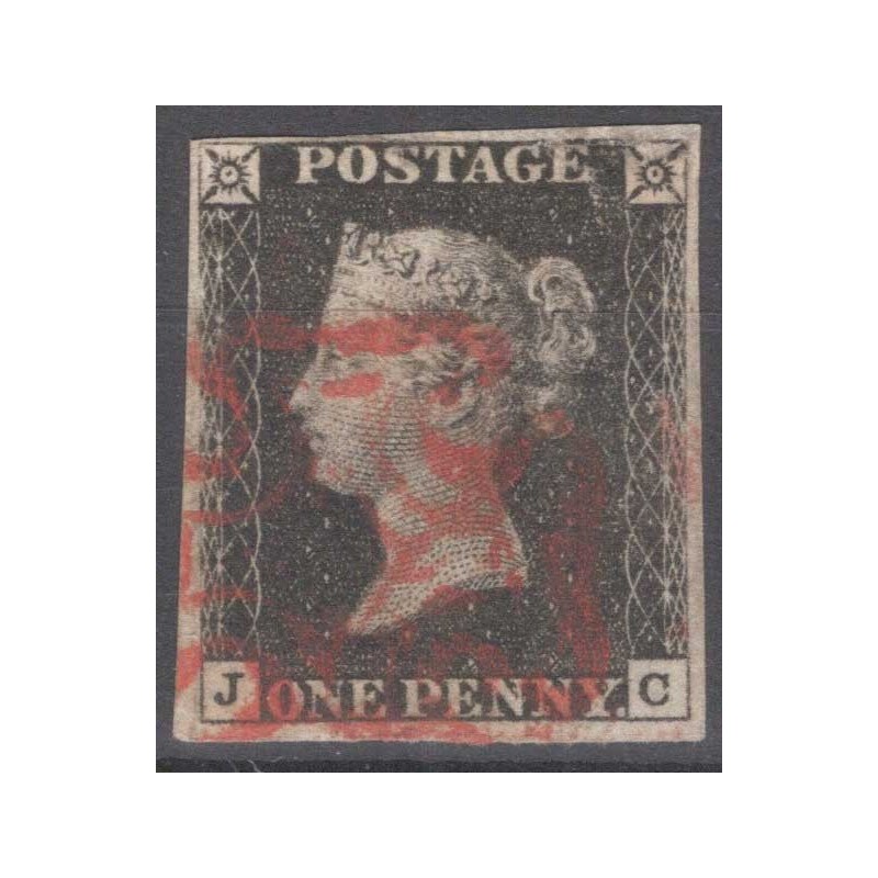 GRAN BRETAGNA 1840 1 PENNY NERO BLACK N.1 US. MARGINATO CERT.  | Fi...