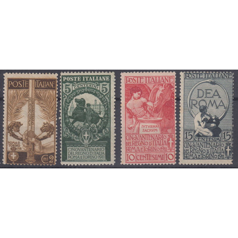 REGNO D'ITALIA 1911 UNITA' D'ITALIA 4 VALORI G.I MNH**  | Filatelia...