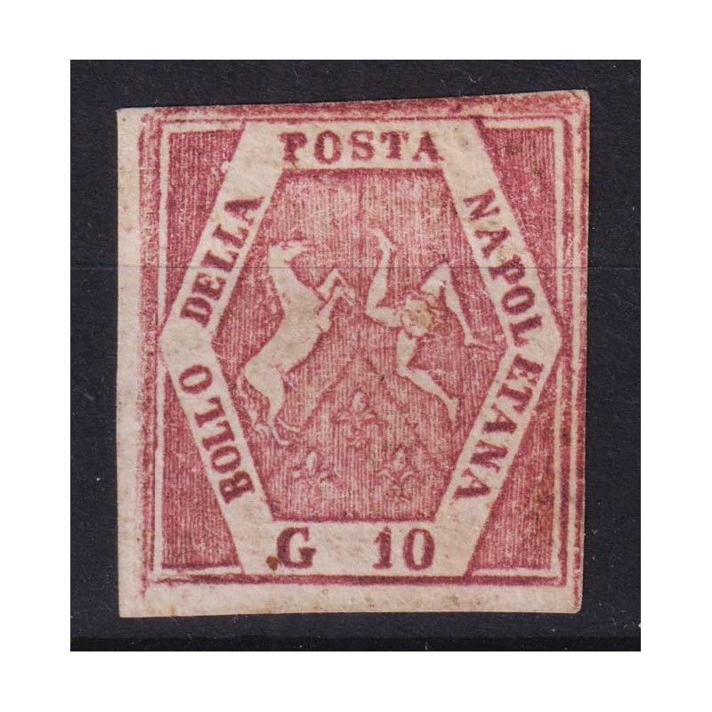 NAPOLI 1859-61 10 GRANA CARMINIO FALSO V TIPO N.F7 CERT. RARITA'  |...