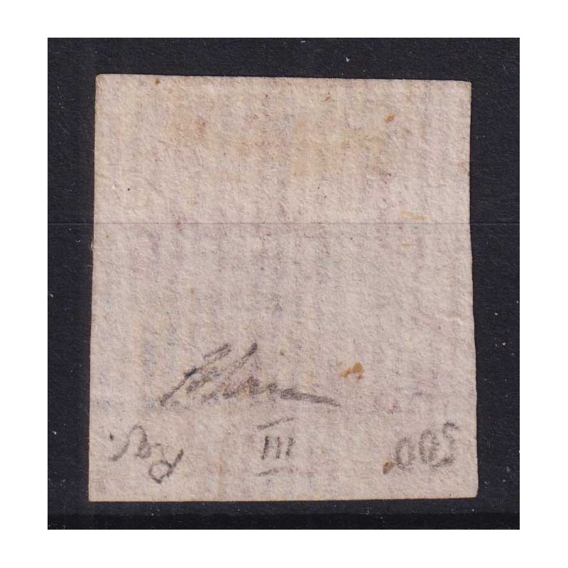 NAPOLI 1859-61 10 GRANA ROSA CARMINIO CARTA VERG. FALSO III TIPO N....