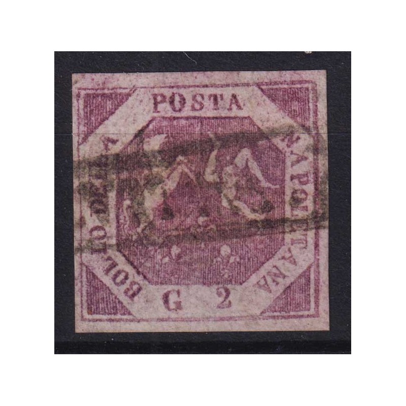 NAPOLI 1859-61 2 GRANA VIOLETTO CHIARO FALSO I TIPO II STATO N.F1b ...