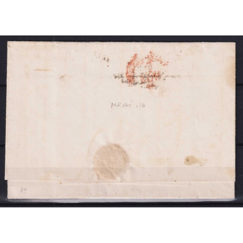 NAPOLI 1859-61 2 GRANA VIOLETTO FALSO II TIPO N.F2b US.SU BUSTA CER...