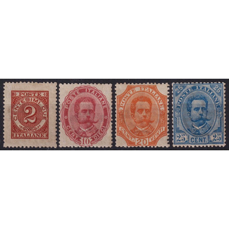 REGNO 1891 BIGOLA UMBERTO SERIE COMPLETA 4 V. N.58A-58D G.I MNH** C...