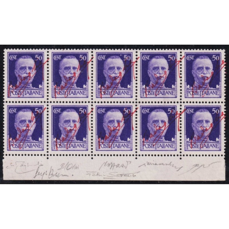 LUOGOTENENZA 1943 FOGLIETTO 50 C. BADOGLIO ROSSO VERMIGLIO 10 V. G....