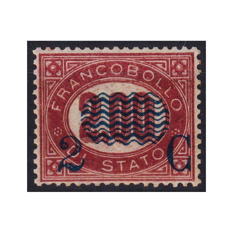 REGNO 1878 FRANCOBOLLI DI SERVIZIO ONDULINE 2 C. SU 2 L. N.34 G.I M...