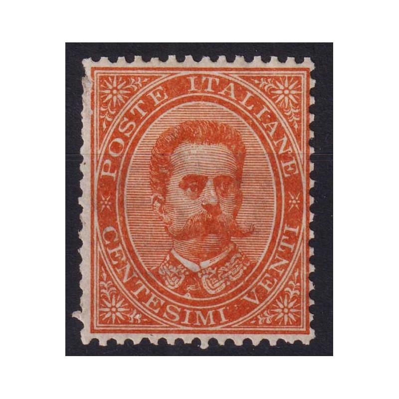 REGNO D'ITALIA 1879 UMBERTO I 20 CENTESIMI N.39 G.I MNH**  | Filate...