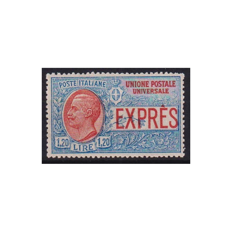REGNO D'ITALIA 1922 ESPRESSO 1,20 LIRE N.8 G.I MNH** CERT. CENTRATO...