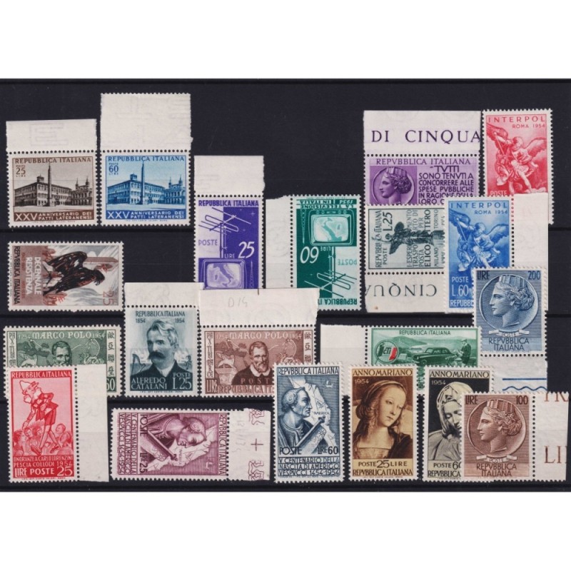REPUBBLICA 1954 ANNATA COMPLETA 20 V. G.I MNH**  | Filatelia Meloni