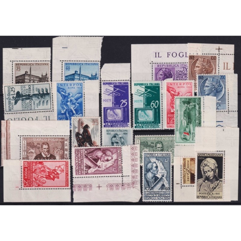 REPUBBLICA 1954 ANNATA COMPLETA 20 V. G.I MNH**  | Filatelia Meloni