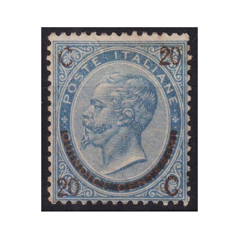 REGNO D'ITALIA 1865 FERRO DI CAVALLO III TIPO N.25 G.I MNH** SIGLAT...