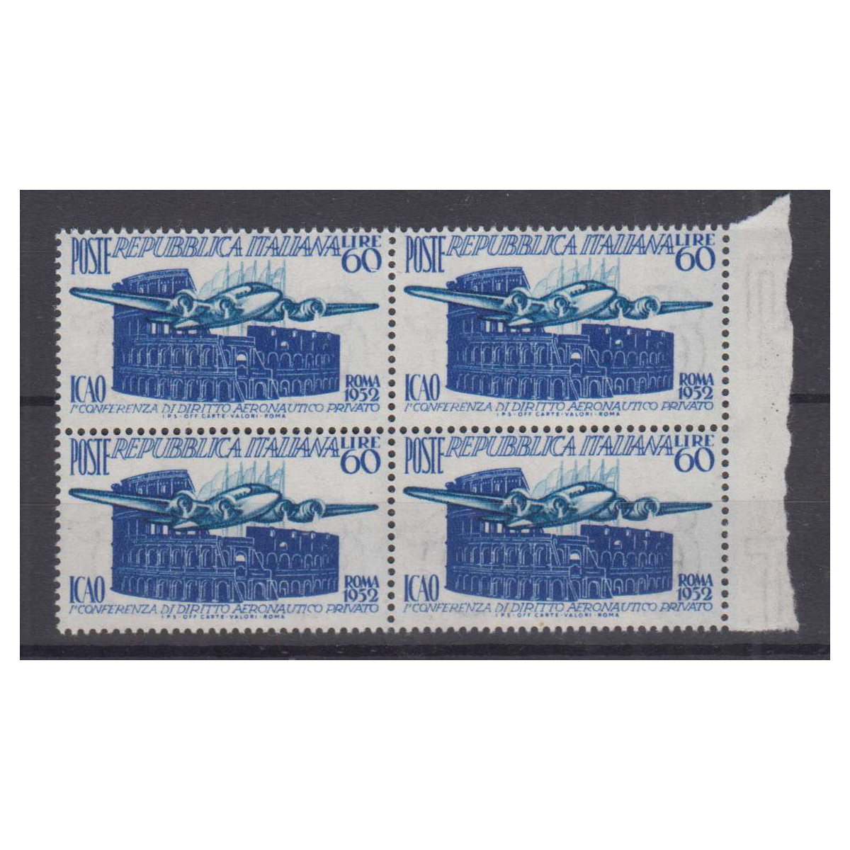 REPUBBLICA 1952 QUARTINA ICAO G.I MNH** B.F.  | Filatelia Meloni REPUBBLICA 1952 QUARTINA ICAO G.I MNH** B.F.  | Filatelia Meloni