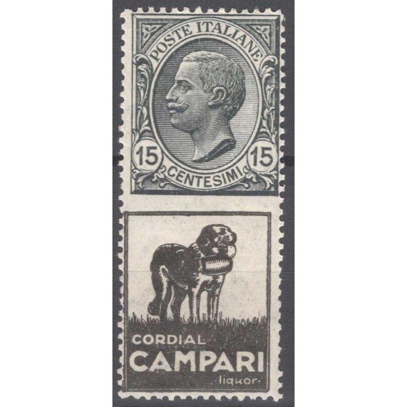REGNO D'ITALIA 1924 PUBBLICITARI 15 C. CORDIAL CAMPARI N.3 G.I MNH*...