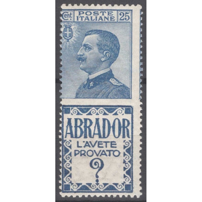 REGNO D'ITALIA 1924 PUBBLICITARI 25 C. ABRADOR N.4 G.I MNH** CERT. ...