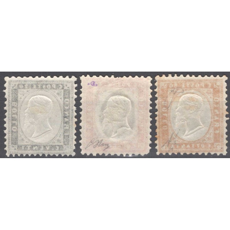 REGNO D'ITALIA 1862 SERIETTA 20 C. 40 C. 80 C. N.2-4 G.O MH*  | Fil...