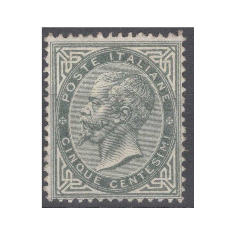 REGNO D'ITALIA 1863-65 5 CENTESIMI DE LA RUE LONDRA N.L16 G.I MNH**...