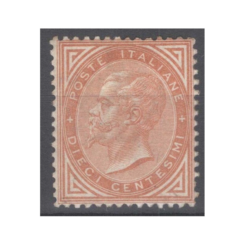 REGNO D'ITALIA 1863-65 10 CENTESIMI DE LA RUE LONDRA N.L17 G.O MH* ...