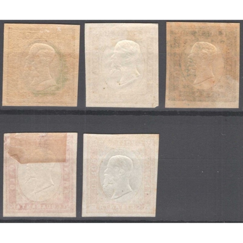 PROVINCE NAPOLETANE E SARDEGNA SERIE MISTA 5 V. G.O MH* / G.I MNH**...