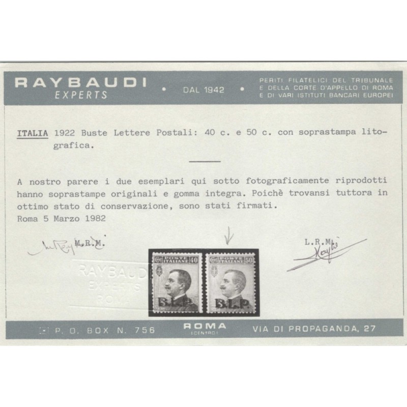 REGNO D'ITALIA 1922-23 B.L.P. 50 CENTESIMI II TIPO N.10 G.I MNH** C...