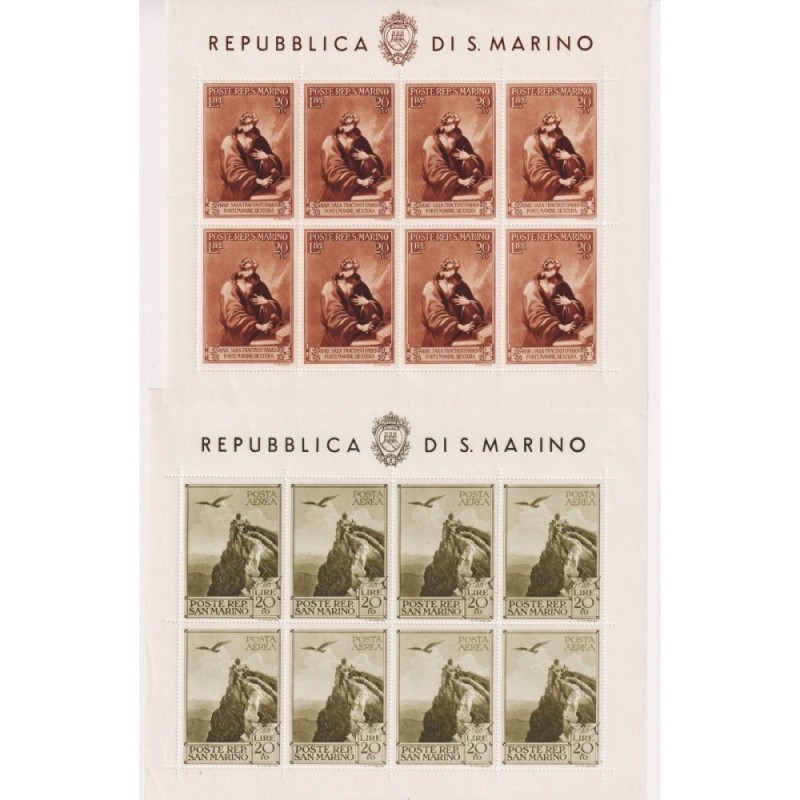 SAN MARINO 1944 FOGLIETTI PRO CASE POPOLARI 2 V. N.4-5 G.I MNH** CE...