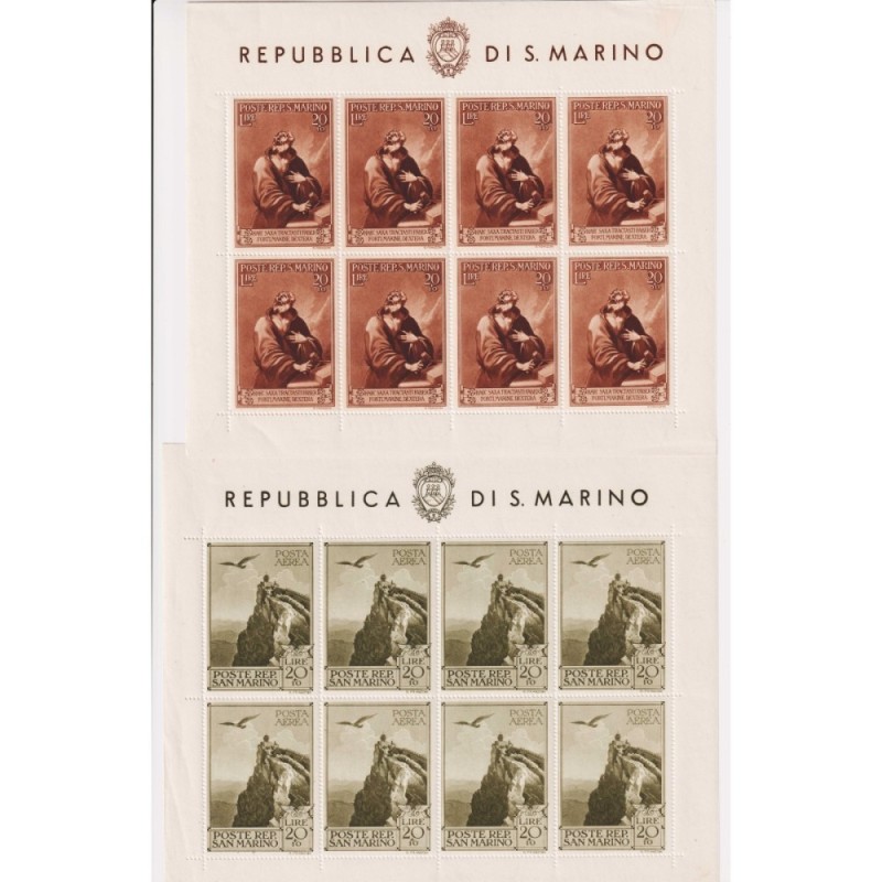 SAN MARINO 1944 FOGLIETTI PRO CASE POPOLARI 2 V. N.4-5 G.I MNH** CE...