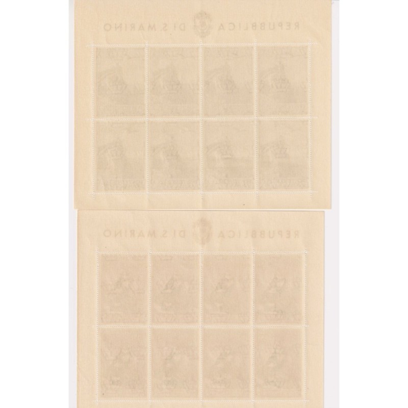 SAN MARINO 1944 FOGLIETTI PRO CASE POPOLARI 2 V. N.4-5 G.I MNH** CE...