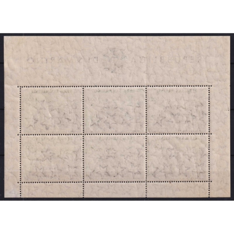 SAN MARINO 1958 FOGLIETTO VEDUTA 500 L. N.18 G.I MNH** CERT.  | Fil...