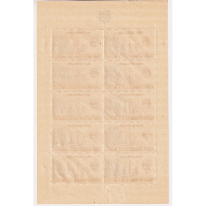 SAN MARINO 1946 MINIFOGLIO UNRRA 100 L. N.6 G.I MNH** CERT.  | Fila...