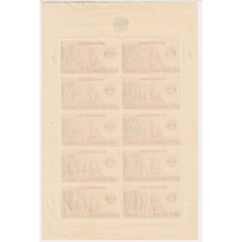 SAN MARINO 1946 MINIFOGLIO UNRRA 100 L. N.6 G.I MNH** CERT.  | Fila...