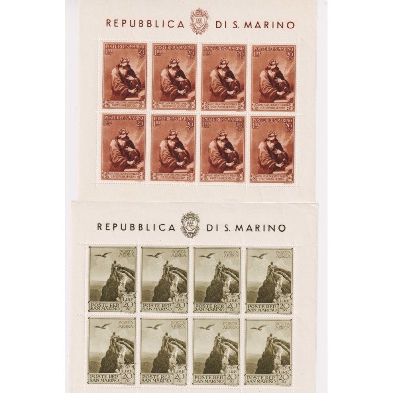 SAN MARINO 1944 FOGLIETTI PRO CASE POPOLARI 2 V. N.4-5 G.I MNH** CE...