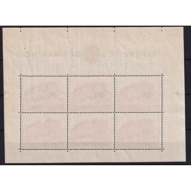 SAN MARINO 1949 FOGLIETTO UPU 100 L. N.8 G.I MNH** CERT.  | Filatel...